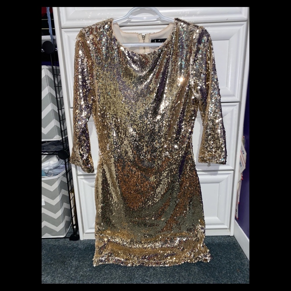 Lulus Gold Bodycon Dress